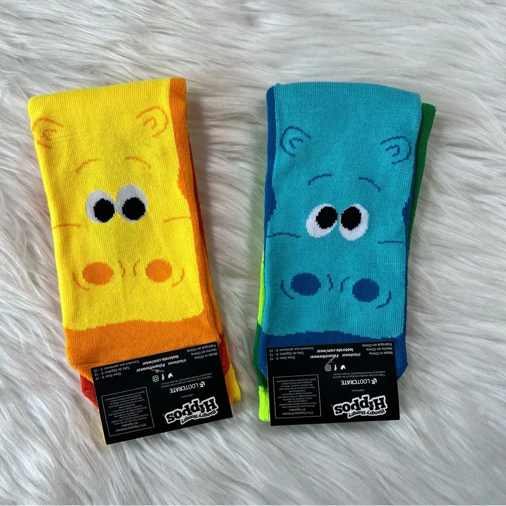 NWT Loot Wear Exclusive Hungry Hungry Hippos‎ Crew Socks